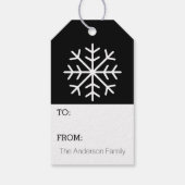 Niet openen tot Kerstmis Snowflake zwart wit Cadeaulabel (Achterkant)