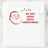 Niet openen tot Kerstmis waarschuwing Rechthoekige Sticker (Tas)