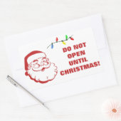 Niet openen tot Kerstmis waarschuwing Rechthoekige Sticker (Envelop)