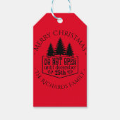 Niet openen tot - Red Personalized Christmas Cadeaulabel (Voorkant)