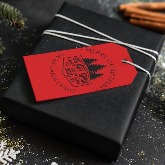 Niet openen tot - Red Personalized Christmas Cadeaulabel