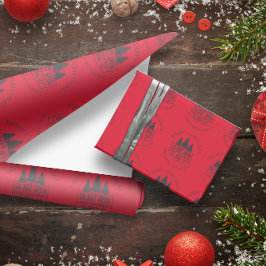 Niet openen tot - Red Personalized Christmas Cadeaupapier