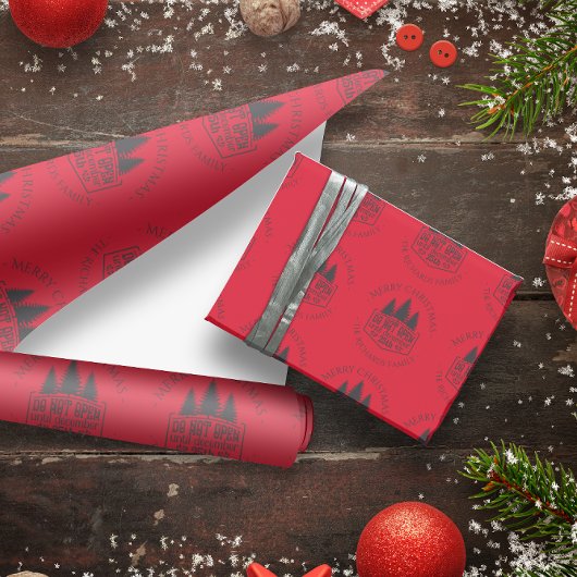 Niet openen tot - Red Personalized Christmas Cadeaupapier