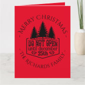 Niet openen tot - Red Personalized Christmas Kaart (Voorkant)
