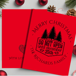 Niet openen tot - Red Personalized Christmas Kaart