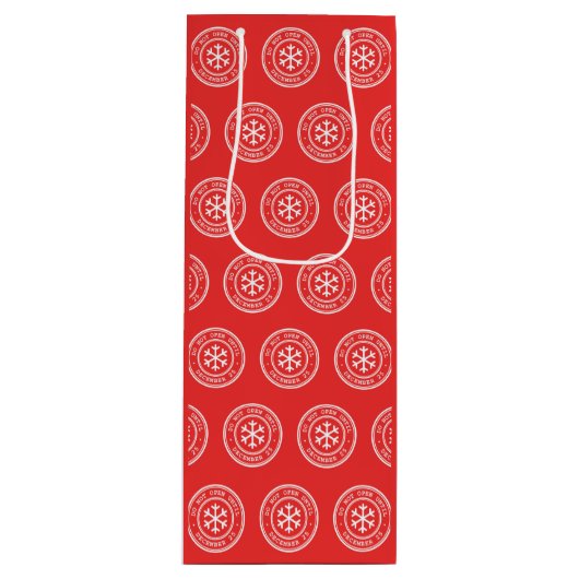 Niet openen tot rode kerstwijn met cadeau wijn cadeautas (Voorkant)