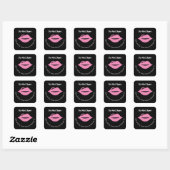 Niet openen tot Virtual Party Galentine's Lips Vierkante Sticker (Vel)