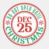Niet openen voor 25 dec Kerst Kind Ronde Sticker (Voorkant)