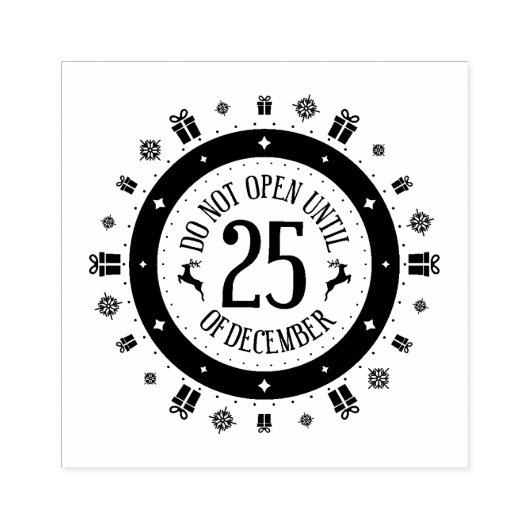 Niet Openen Voor 25 Dec - Rubber Stempel (Afrduk)