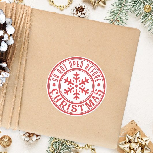 Niet openen voor kerstcadeau ronde sticker