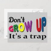 Niet opgroeien, het is een val briefkaart (Voorkant / Achterkant)