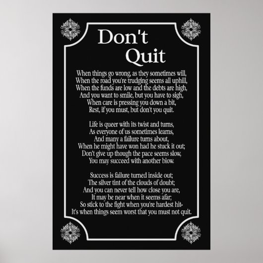 Niet ophouden — Art Poster (Voorkant)