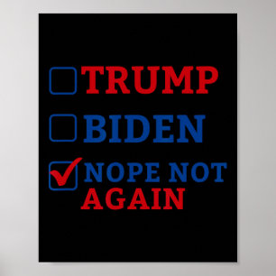 Niet opnieuw stemmen 2024 Anti Trump Anti Biden Poster
