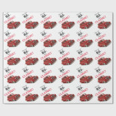 Niet Oud, Classic  Rood 1939 Coupe Verjaardag Cadeaupapier (Vlak)