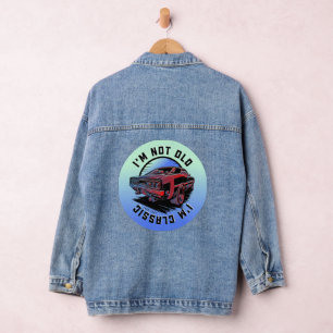 Niet oud, gewoon een klassieke auto Retro T-shirt Denim Jacket