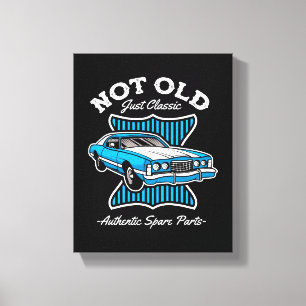 Niet oud, gewoon klassiek retro autodesign canvas afdruk