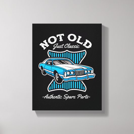 Niet oud, gewoon klassiek retro autodesign canvas afdruk (Voorkant)