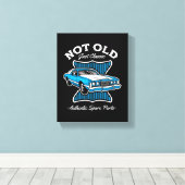 Niet oud, gewoon klassiek retro autodesign canvas afdruk (Insitu (Houten vloer))