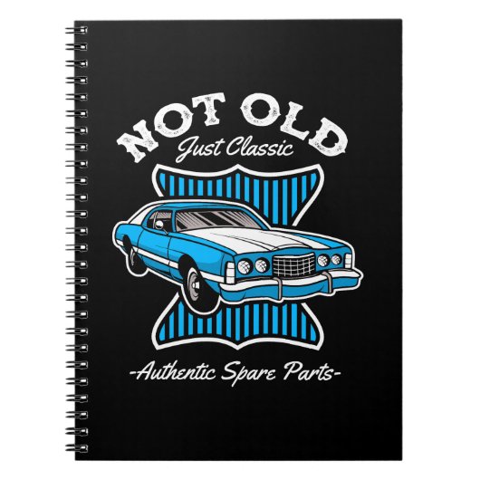 Niet oud, gewoon klassiek retro autodesign notitieboek (Voorkant)