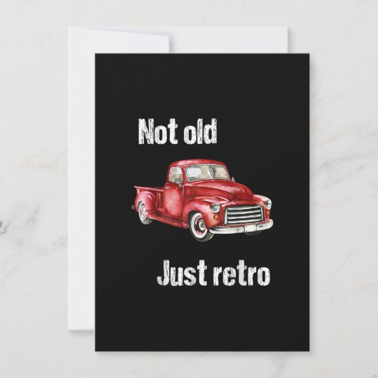 Niet oud, gewoon retro leuk vintage rode pick-up t kaart (Voorkant)