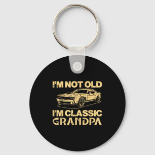 Niet oud klassieke opa auto grappige spreuk vader sleutelhanger