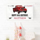 Niet oud maar klassiek rood 1939 Vrachtwagen leeft Spandoek (Insitu)