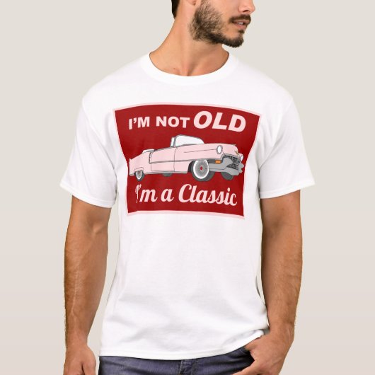 Niet oud maar klassiek - roze t-shirt (Voorkant)