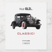 Niet oud maar klassiek verjaardagsjaar voor hem wijn etiket (Enkel label)