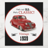 Niet oud maar Red Classic 1939 Coupe  Jaar Wijn Etiket (Enkel label)