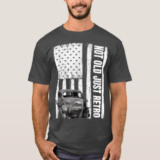 Niet oud Net Retro VS vlag ophaalwagen L T-shirt