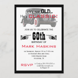 Niet oude, maar klassieke uitnodiging voor geboort