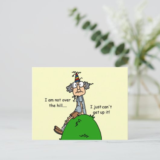 Niet over de Hill Humor Briefkaart (Staand voorkant)