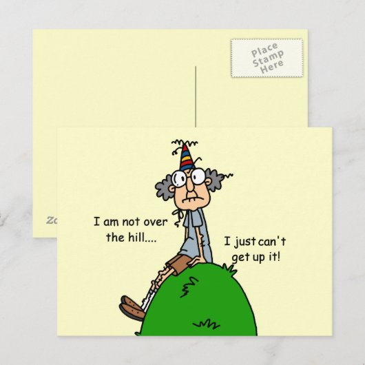Niet over de Hill Humor Briefkaart (Voorkant / Achterkant)