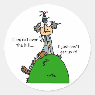 Niet over de Hill Humor Ronde Sticker
