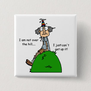 Niet over de Humor van de Heuvel Vierkante Button 5,1 Cm