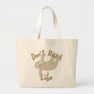 Niet overhaast leven luiaard grote tote bag