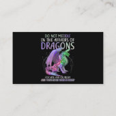 Niet overleggen in de kwestie van de Dragons voor Visitekaartje (Achterkant)