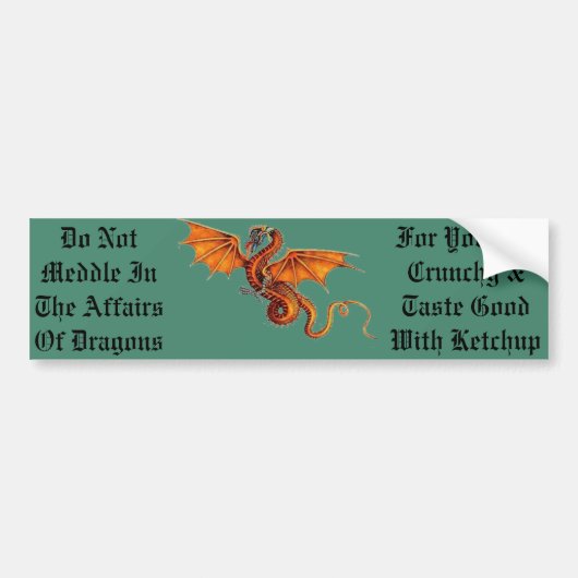 Niet overpeinzen bij Dragons Bumpersticker (Voorkant)
