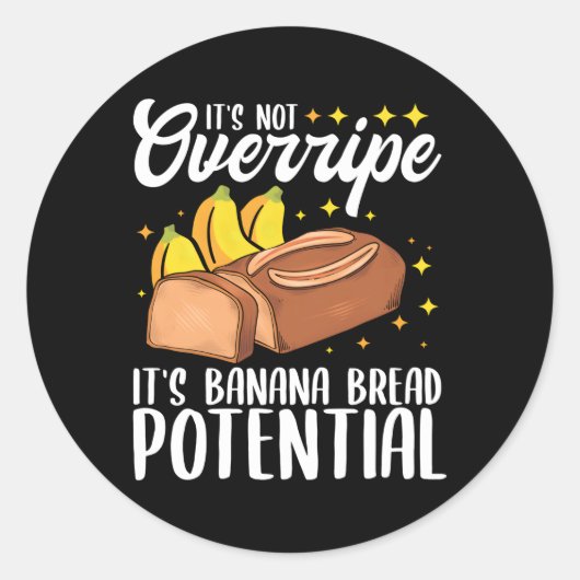 Niet overrijpe bananenbrood banaan ronde sticker (Voorkant)