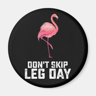 Niet overslaan Been Dag Flamingo Workout Gym Fitne Magneet