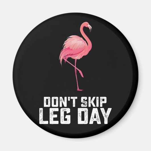 Niet overslaan Been Dag Flamingo Workout Gym Fitne Magneet (Voorkant)