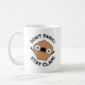Niet panic Blijf Clam Funny Animal Pun Koffiemok (Links)