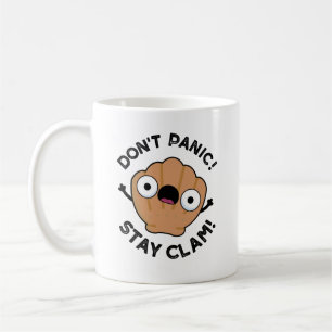 Niet panic Blijf Clam Funny Animal Pun Koffiemok