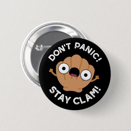Niet paniekkraampje Funny Animal Pun Dark BG Ronde Button 5,7 Cm (Voorkant /achterkant)