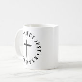 Niet perfect, alleen vergeven, door geloof geïnspi koffiemok (Voorkant links)