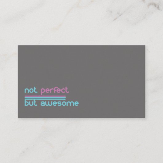 Niet perfect, maar Geweldige! Visitekaartje (Voorkant)