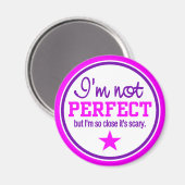 NIET PERFECT magnet - roze / paars (Voorkant / Achterkant)