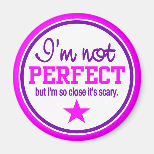 NIET PERFECT magnet - roze / paars