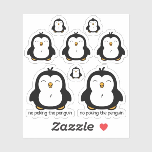 Niet Poking The Penguin 8 Contour Cut Sticker (Vel)