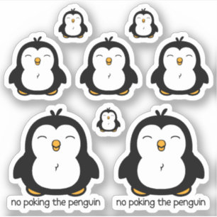 Niet Poking The Penguin 8 Contour Cut Sticker